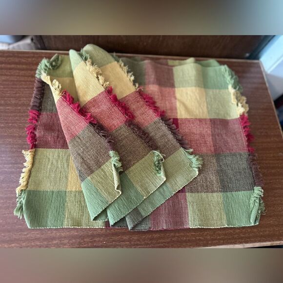 Plaid Multicolor cloth placement (set of 4) - Picture 1 of 7